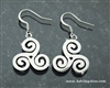 Triskelion Celtic Earrings, Triskele , Newgrange, Irish, Scottish , Welsh, Faith Symbol( S198
