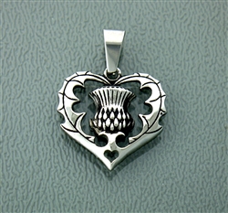 Bold Scottish Thistle Pendant I love Scotland in 316 L Stainless Steel