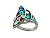 316L Stainless Steel Abalone Trinity Ring (S233)