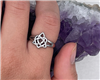 Dainty Sister's Knot Celtic Ring, (S338) Celtic  Heart and Trinity family Knot