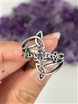 Modern "Take Me Home" Thistle & Trinity Ring, (s380), Stainless Steel Ring, Thistle Ring, Irish Jewelry, Celtic Jewelry (s380)