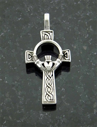 316L Stainless Steel Bold Celtic Claddagh High Cross Pendant (S73B)