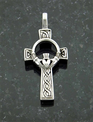 316L Stainless Steel Bold Celtic Claddagh High Cross Pendant (S73B)