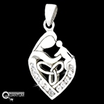 Stainless Steel Celtic Mother & Child CZ Pendant(#S83)