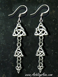 Dainty Triple Trinity dangle Earrings( S122)