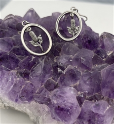 Scottish Thistle Articulated dangle Oval Earrings, S85