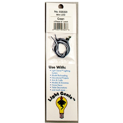 025323 LIGHT GENIE LED MINI GREEN WITH 12" LEADS (4 pack)