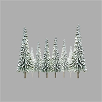 0592008 SUPER SCENIC TREES: SNOW SPRUCE 6" to 10" SCENIC O-scale, 12/pk