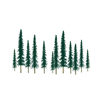 0592012 SUPER SCENIC TREES: CONIFER 6" to 10" SCENIC O-scale, 12/pk