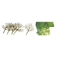 0592018 PREMIUM TREES: DECIDUOUS 3" to 4" PREMIUM KIT HO-scale, 16/pk