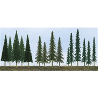 0592117 SUPER SCENIC TREES: BULK EVERGREENS 2.5" to 6" SCENIC N to HO-scale: pine, conifer, spruce, 45/pk