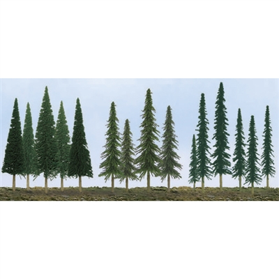 0592118 SUPER SCENIC TREES: BULK EVERGREENS 2.5" to 6" SCENIC N to HO-scale: pine, conifer, spruce, 90/pk