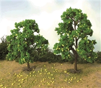0592127 SUPER SCENIC TREES: FRUIT GROVE: Lemon Trees, 4-1/2" to 5", O-scale, 2/pk