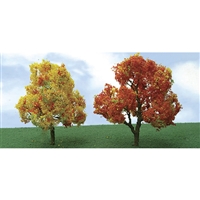 0592319 PRO-ELITE TREES: DECIDUOUS Autumn 3" to 3.5" PRO-ELITE HO-scale, 2/pk