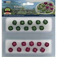 0595528 CABBAGES & LETTUCES 1/2" tall O-scale, 20/pk