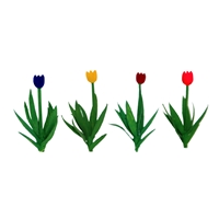 0595554 TULIPS 1/2" tall HO-scale, Variety Color Assortment, 36/pk