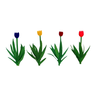 0595555 TULIPS 1" tall O-scale, Variety Color Assortment, 36/pk
