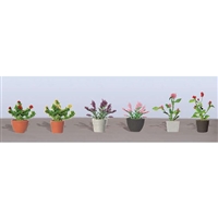 0595566 FLOWER PLANTS POTTED ASSORTMENT 1, O-scale, 6/pk
