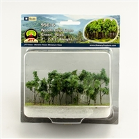 0595616 WOODS EDGE TREES Green, 2" to 2.5", N-scale, 15/pk