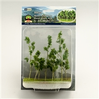 0595621 WOODS EDGE TREES Pastel Green, 4" to 5.5", O-scale, 8/pk