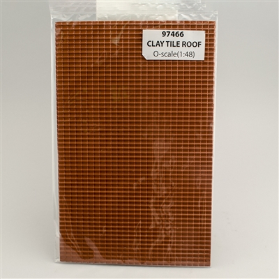 0597466 PATTERN SHEETS, Clay Tile Roof, O-scale (1:48) 2/pk
