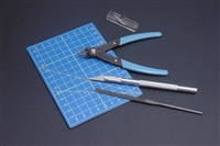 5550815 Plastic Modeling Tool Set [1 cutter, 1 file, 1 craft knife, 1 mat]