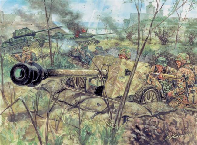 556096 1/72 WWII- German PAK40 AT Gun & Crew