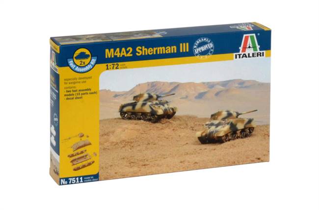 557511 1/72 M4A2 Sherman III  (2 FAST ASSEMBLY MODELS)