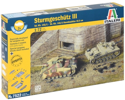 557522 1/72 Sturmgeschutz III Sd.Kfz.142/1 (2 FAST ASSEMBLY MODELS)