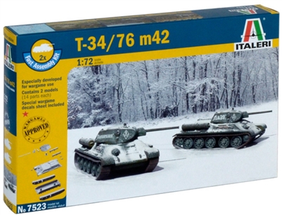 557523 1/72 T 34 / 76 m42 (2 FAST ASSEMBLY MODELS)