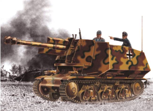 700353 1/35 39(H)105mm auf Geschutzwagen