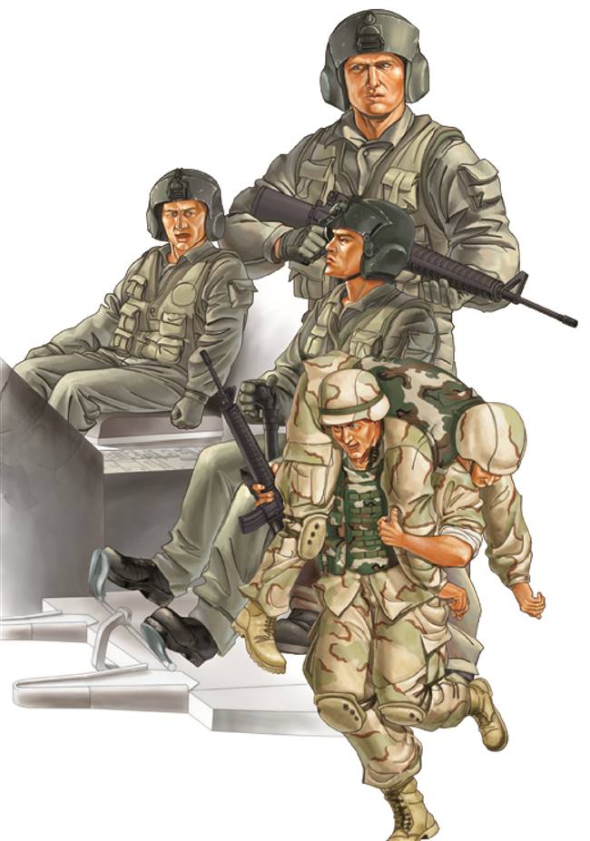700415 1/35 Figures-CH-47D Crew & lnfantry