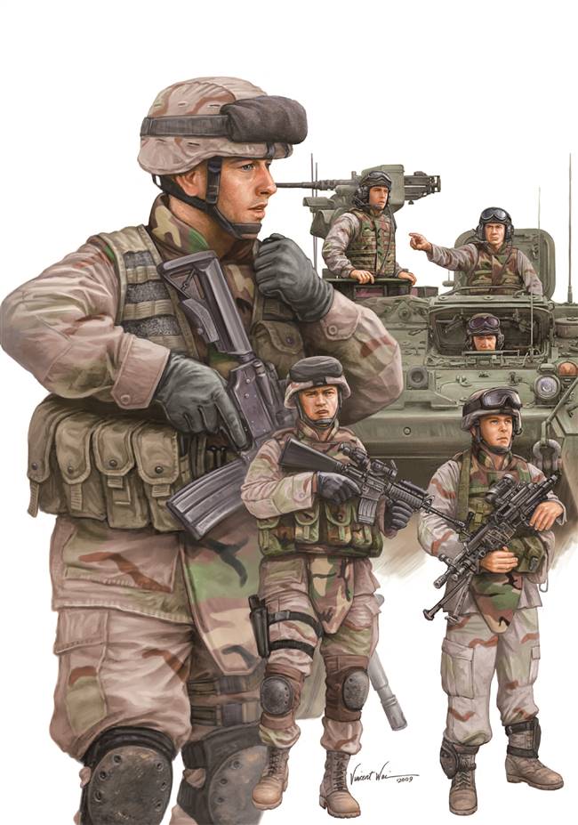 700424 1/35 Modern U.S.Army Armor Crewman & Infantry