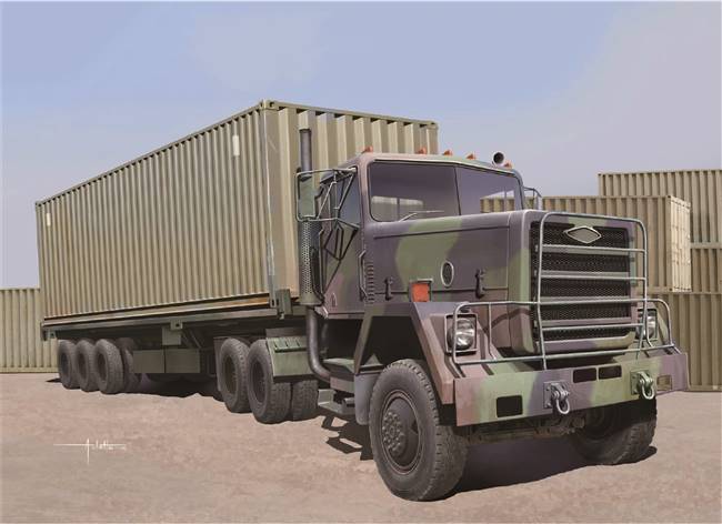 701015 1/35 M915 Tractor with M872 Flatbed trailer & 40FT. Container