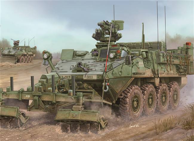 701574 1/35 M1132 Stryker Engineer Squad Vehicle w/LWMR-Mine Roller/SOB