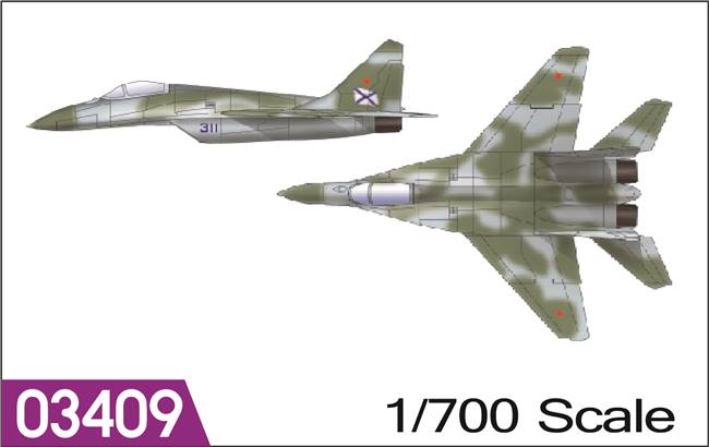 703409 1/700 Aircraft-Mig-29K Fulcrum - 18pcs/box