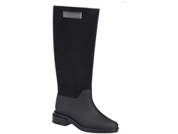 Black Long Boot Flocked