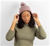 Zigzag Lilac Knit Pompom Top Beanie