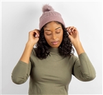 Zigzag Lilac Knit Pompom Top Beanie