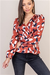 Shirred Detail Collared Blouse