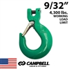 9/32" Grade 100 Clevis Sling Hook with Latch