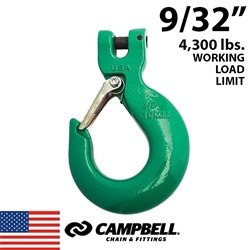 9/32" Grade 100 Clevis Sling Hook with Latch