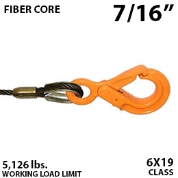 7/16 Inches Fiber Core Winch Line with Fixed Eye Self Locking Hook