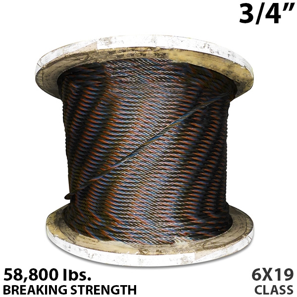 3/4 Inch Bulk Wire Rope BIWRC 6X19