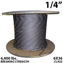1/4 Inch Coil Domestic Bulk Wire Rope BIWRC 6X37