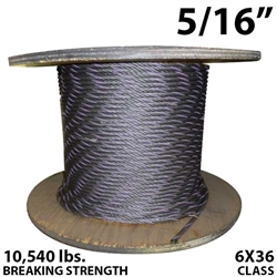 5/16 Inch Coil Domestic Bulk Wire Rope BIWRC 6X37