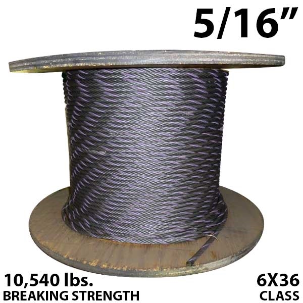 5/16 Inch Coil Domestic Bulk Wire Rope BIWRC 6X36