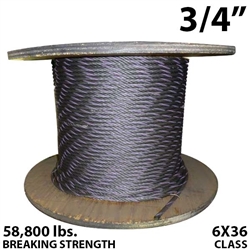 3/4 Inch Coil Domestic Bulk Wire Rope BIWRC 6X37