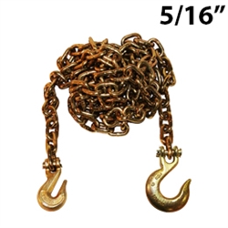 5/16 Inch Grade 70 Transport Binder Chain with Grab Hook and Slip Hook
