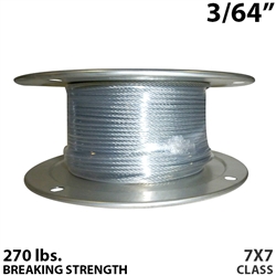 3/64" 7x7 Galvanized Aircraft Cable X 500FT